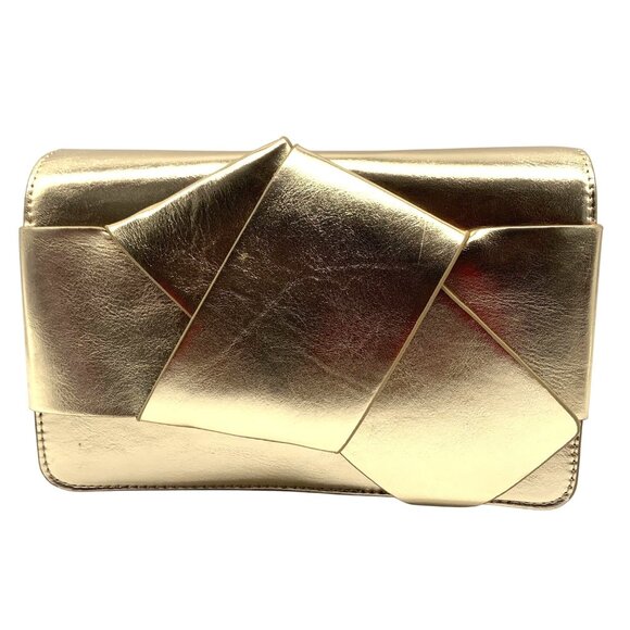 On 34th Soft Gold Rosemari Geometric Crossbody Clutch - Picture 1 of 12